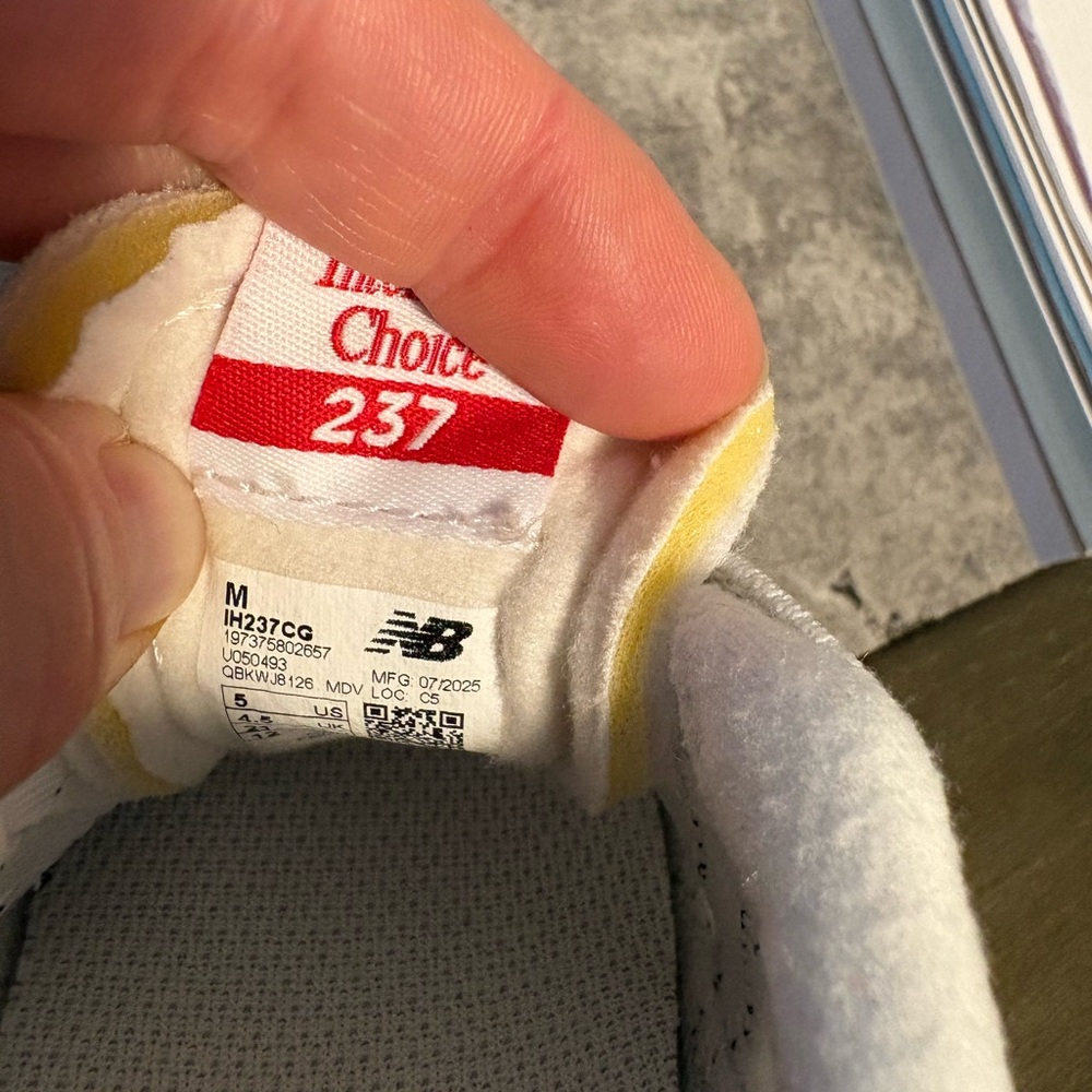 New Balance Kids Sneakers - White, Gray, and Black - Picture 3 of 3